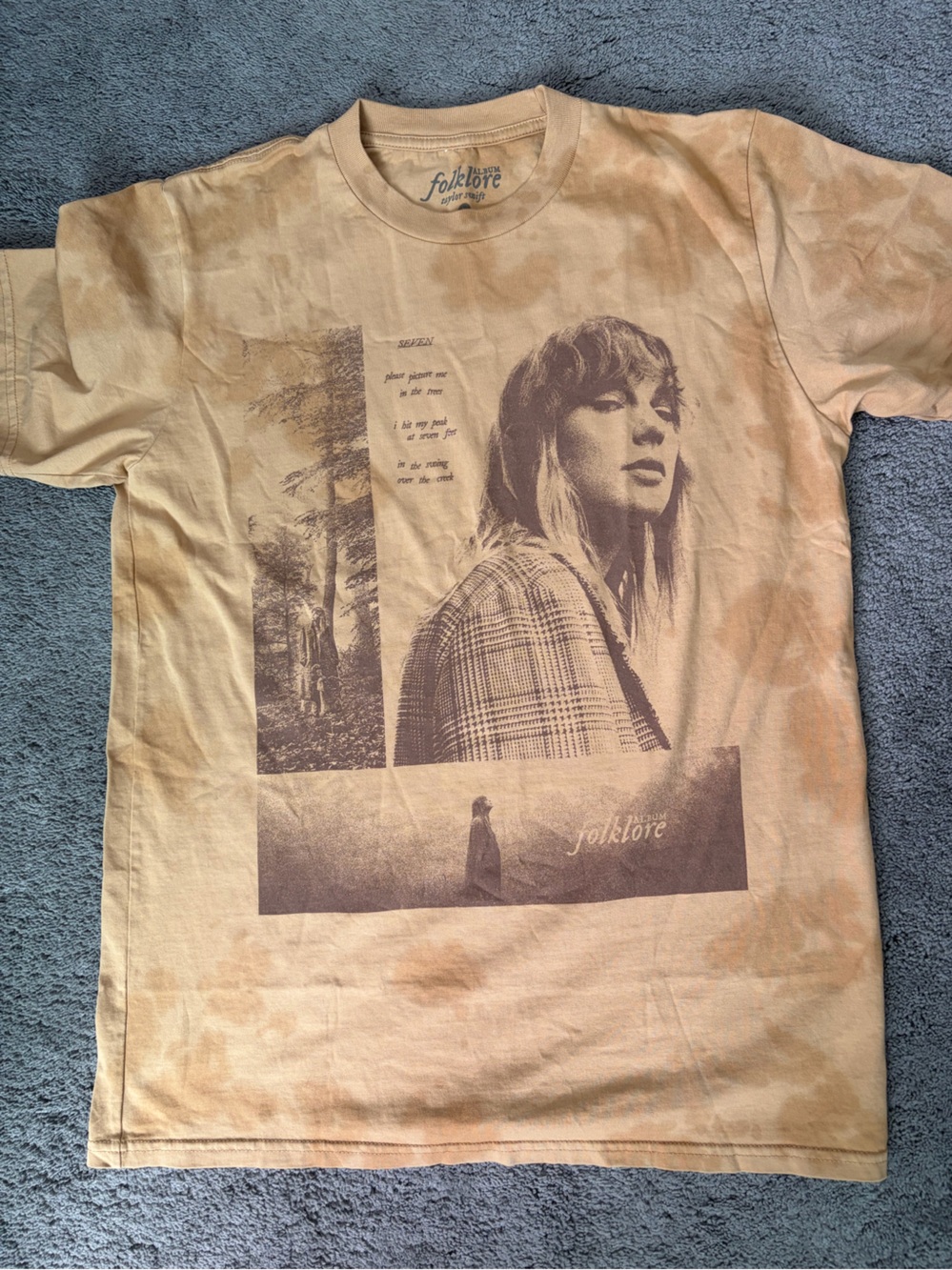 RARE Brand New Taylor Swift Folklore Crewneck Tee - Light Brown